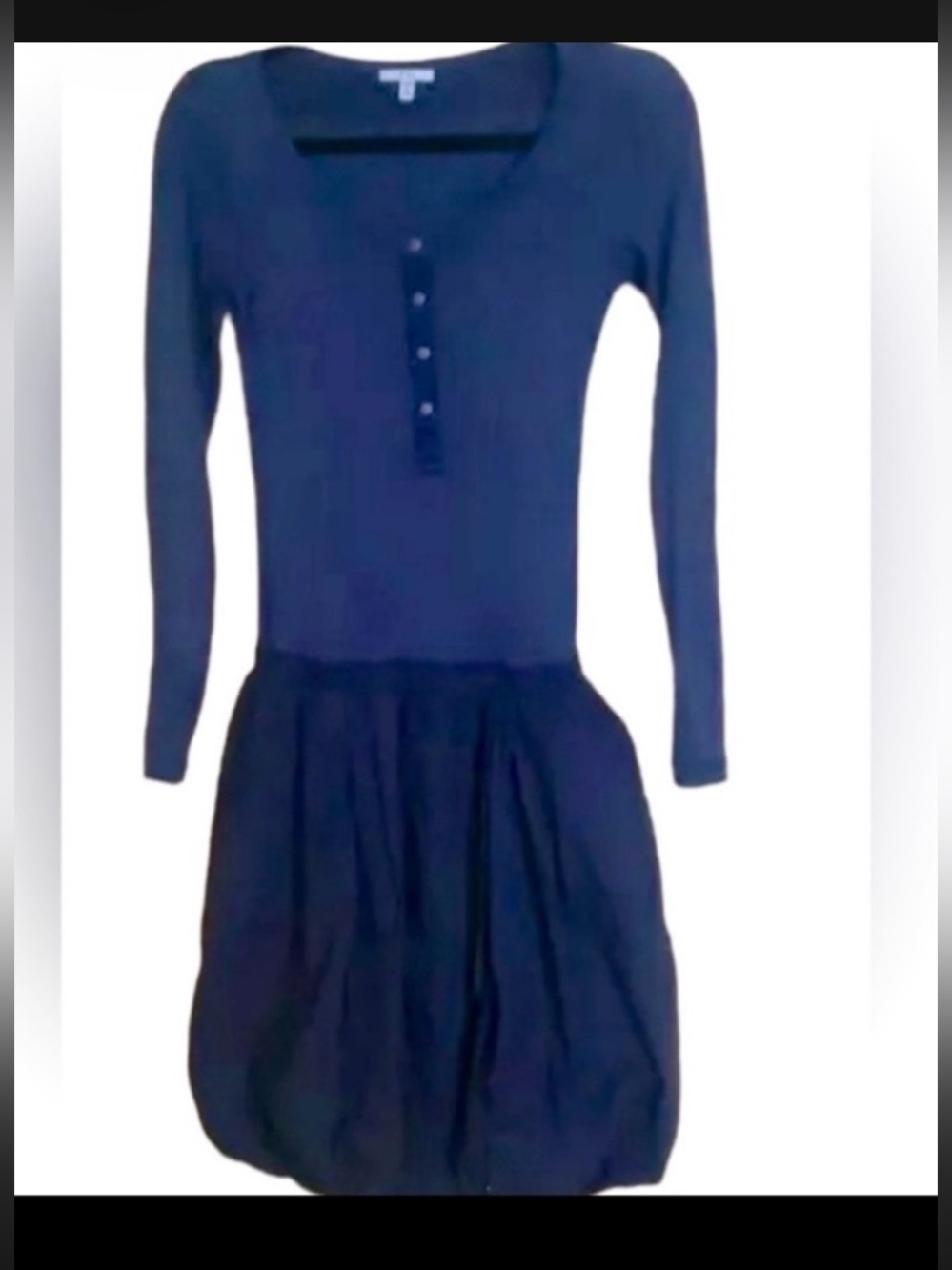 Clu bubble hem dress henley top pockets NWOT